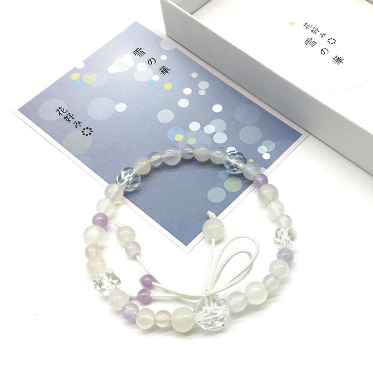 創作腕輪念珠・花好み「雪の華」
